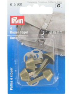 Lot 4 patins pour sacs 15 mm - Laiton antique