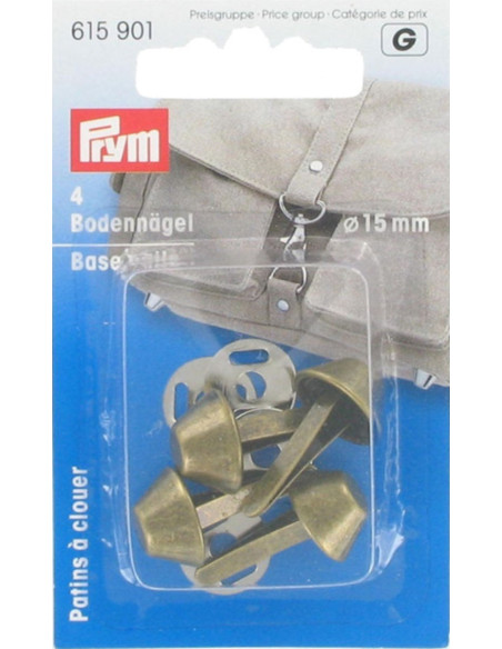 Lot 4 patins pour sacs 15 mm - Laiton antique