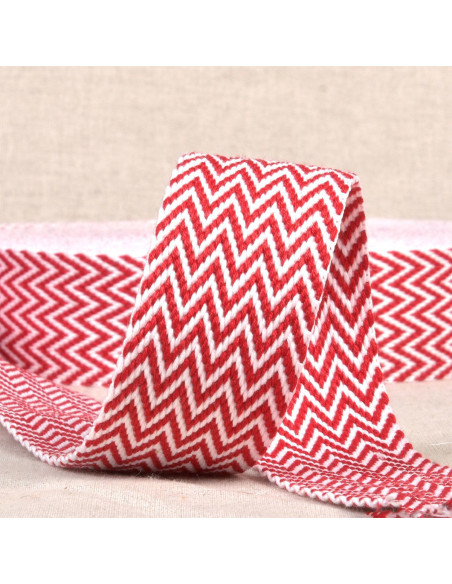 Sangle chevrons - Rouge et blanc