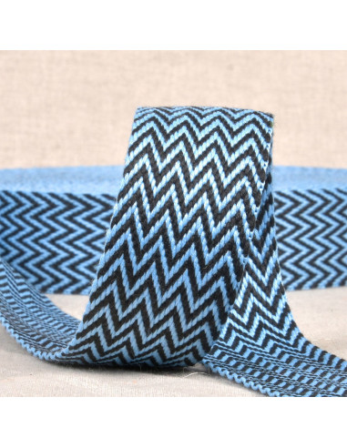 Sangle chevrons - Bleu et noir