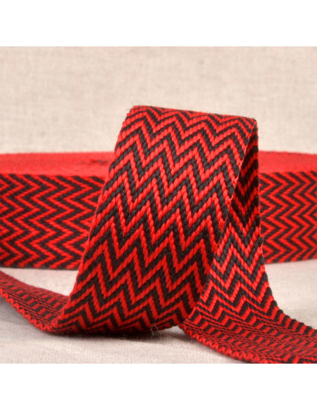Sangle chevrons - Rouge et noir