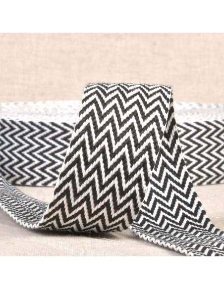 Sangle chevrons - Noir et blanc