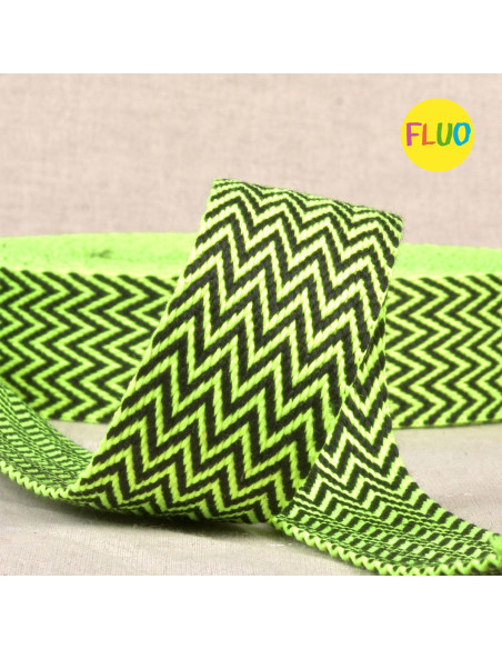 Sangle chevrons - Jaune fluo et noir