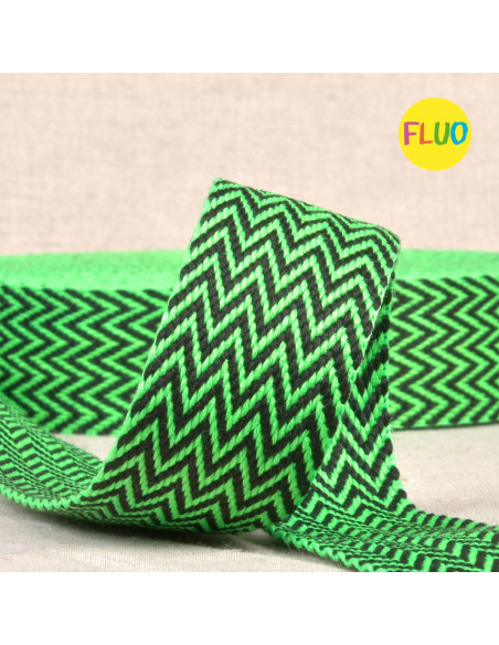 Sangle chevrons - Vert fluo et noir