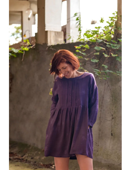 Tissu jacquard de viscose Streli Violet - Églantine & Zoé