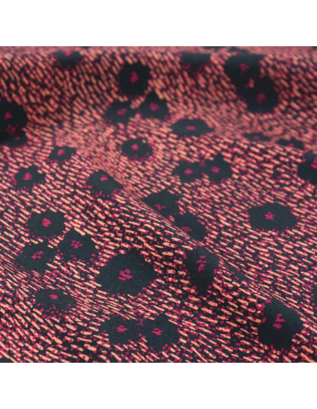 Tissu popeline de viscose Punti Bleu Encre - Églantine & Zoé