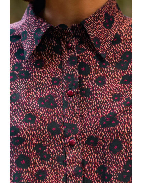 Tissu popeline de viscose Punti Bleu Encre - Églantine & Zoé
