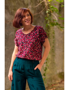 Tissu viscose Granite Bordeaux - Églantine & Zoé 2