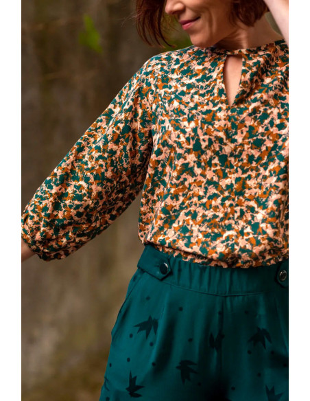 Tissu viscose Granite Vert - Églantine & Zoé