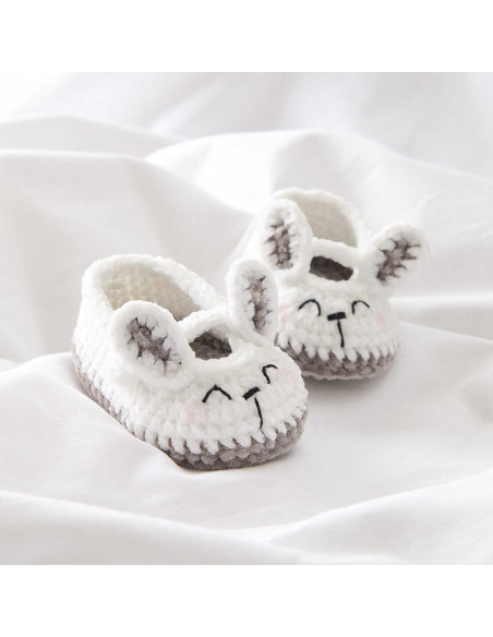Kit crochet Baby Booties - Lapin