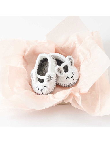 Kit crochet Baby Booties - Lapin