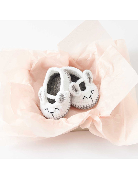 Kit crochet Baby Booties - Lapin
