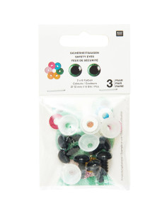 Yeux de sécurité 6 couleurs Ricorumi 12 mm - 3 paires 2