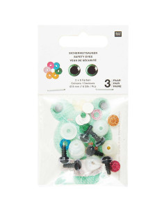 Yeux de sécurité 6 couleurs Ricorumi 9 mm - 3 paires 2