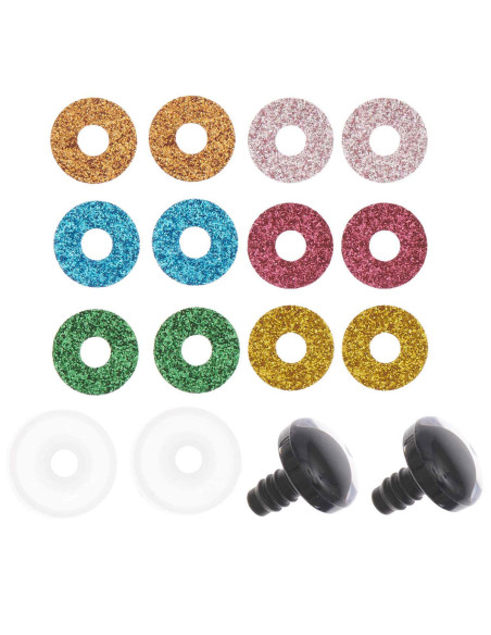 Yeux de sécurité 6 couleurs Ricorumi 20 mm - 1 paire