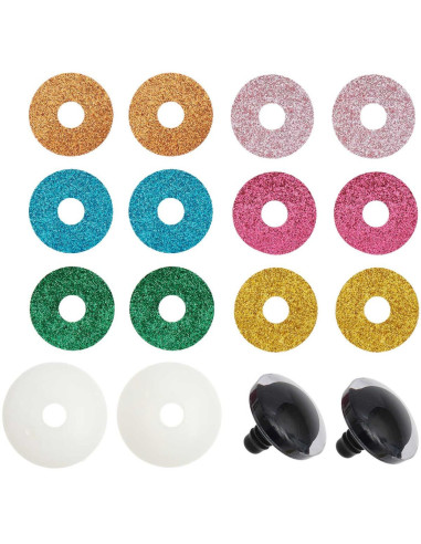 Yeux de sécurité 6 couleurs Ricorumi 30 mm - 1 paire