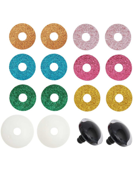 Yeux de sécurité 6 couleurs Ricorumi 40 mm - 1 paire