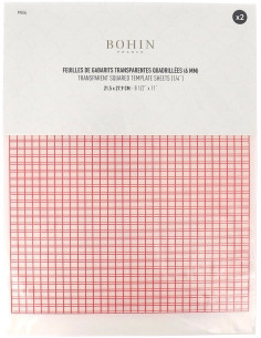 Feuilles de gabarits transparentes quadrillées Bohin