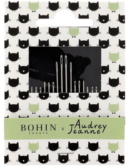 Carnet de 20 aiguilles à coudre et à repriser Bohin x Audrey Jeanne