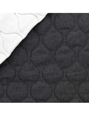 Tissu coton matelassé wave - Denim chambray