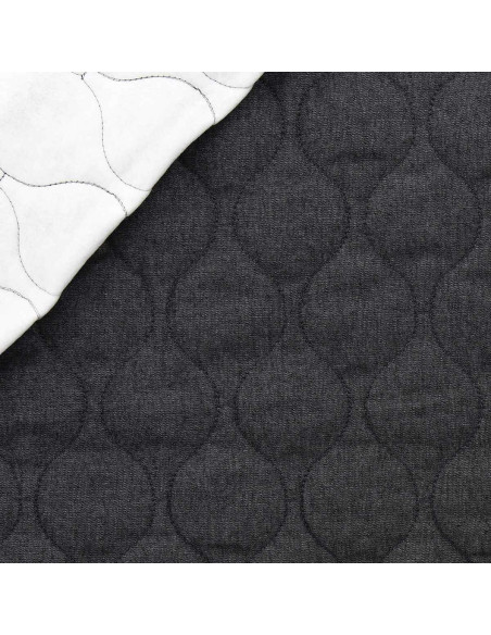 Tissu coton matelassé wave - Denim chambray