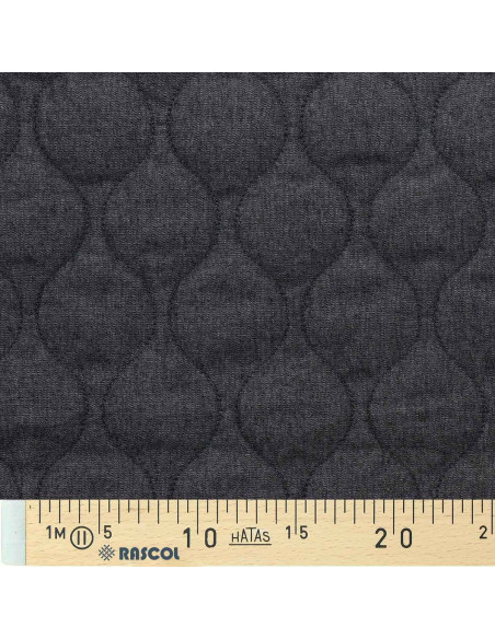 Tissu coton matelassé wave - Denim chambray