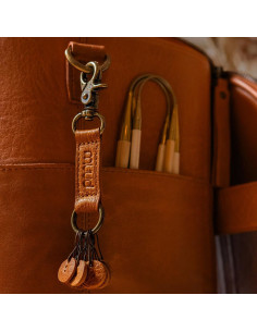 Porte clés avec lanière en cuir Muud Feliz - Whisky