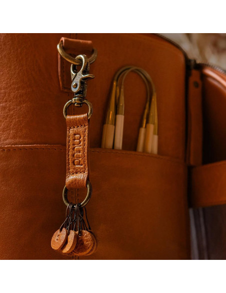Porte clés avec lanière en cuir Muud Feliz - Whisky
