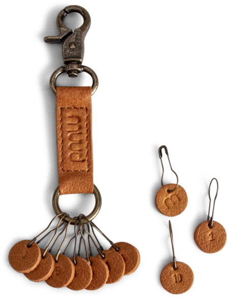 Porte clés avec lanière en cuir Muud Feliz - Whisky