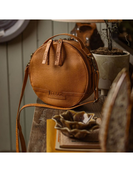 Sac à ouvrage à bandoulière rond Muud Bella - Whisky