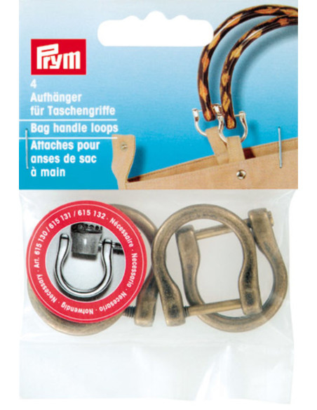 Lot 4 attaches pour anses de sacs à main - Bronze