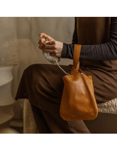 Sac à main shopper en cuir Muud Dzana - Whisky