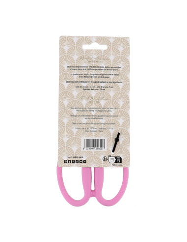 Ciseaux de précision micro-dentés grands anneaux souples Bohin - Rose