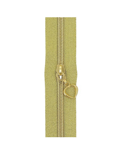 Rouleau de 5 mètres de fermeture nylon 5 mm avec tirettes coeurs - Or lurex 2