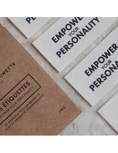 Lot de 5 étiquettes tissées à coudre - Empower your personality