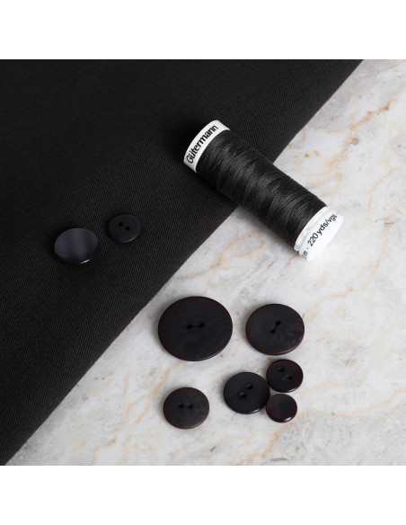 Tissu gabardine de coton light Black - Atelier Brunette
