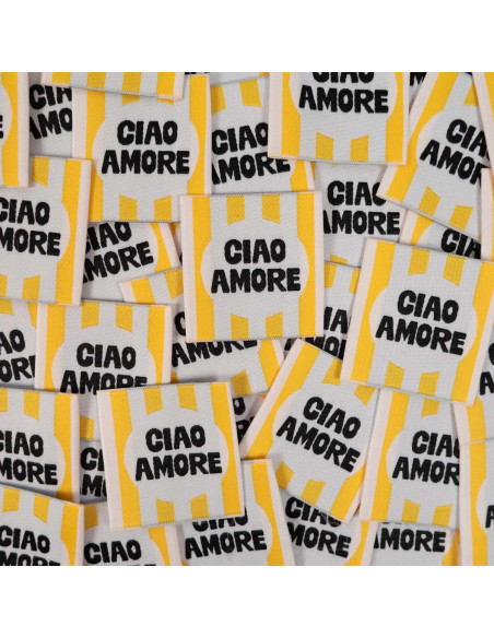 Lot de 5 étiquettes tissées - Ciao amore