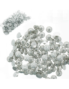 Boite de 100 boutons jeans 17mm - Argent brillant étoiles