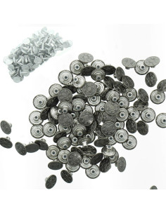 Boite de 100 boutons jeans 17mm - Argent mat étoiles