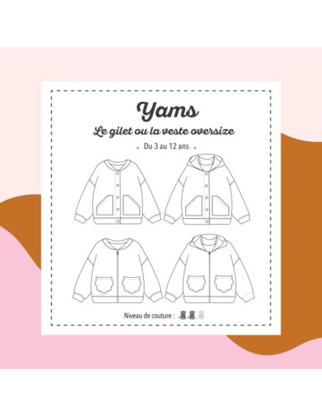 Patron de gilet ou veste Yams - Marmaï Patterns