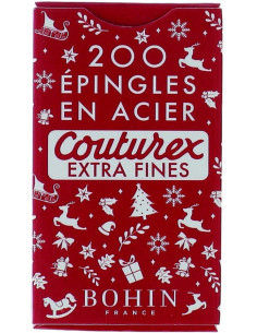 Boite de 200 épingles extra-fines rouge Noël Bohin 2