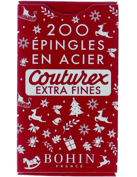 Boite de 200 épingles extra-fines rouge Noël Bohin