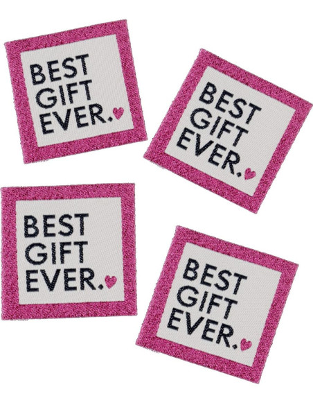 Lot de 4 étiquettes à coudre - Best gift ever