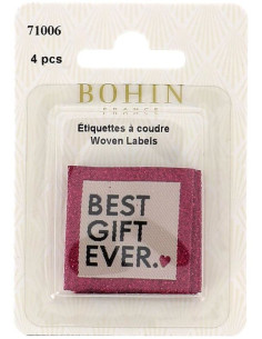 Lot de 4 étiquettes à coudre - Best gift ever 2