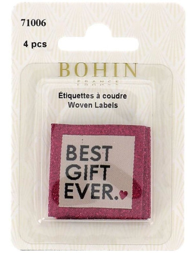 Lot de 4 étiquettes à coudre - Best gift ever