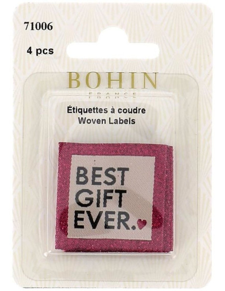 Lot de 4 étiquettes à coudre - Best gift ever