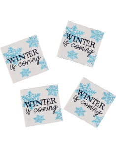 Lot de 4 étiquettes à coudre - Winter is coming