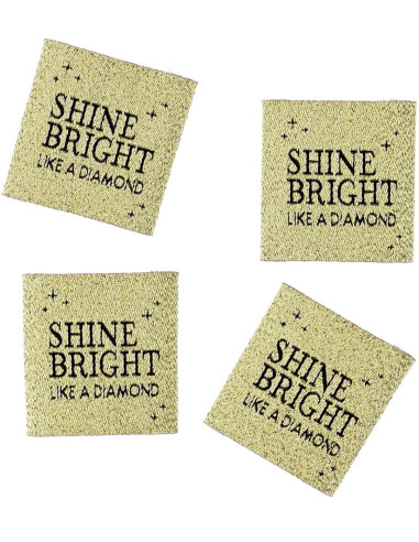 Lot de 4 étiquettes à coudre - Shine bright