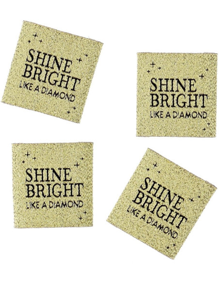 Lot de 4 étiquettes à coudre - Shine bright