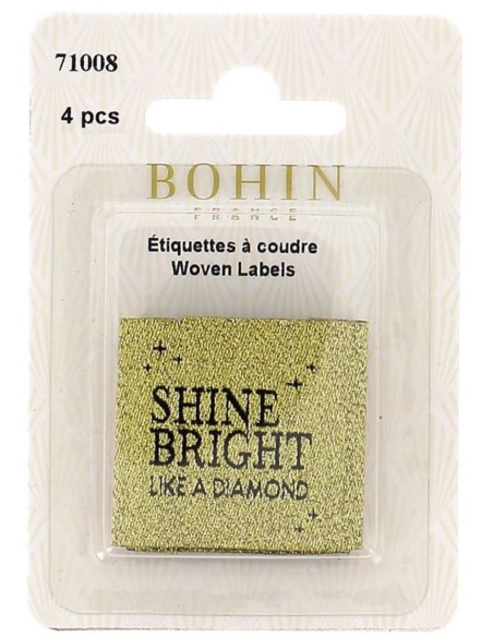 Lot de 4 étiquettes à coudre - Shine bright
